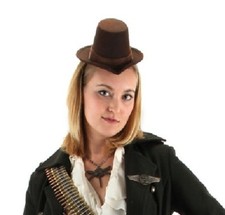 SteamPunk Cosplay Goth Little Victorian Brown Top Hat Mini NEW UNWORN