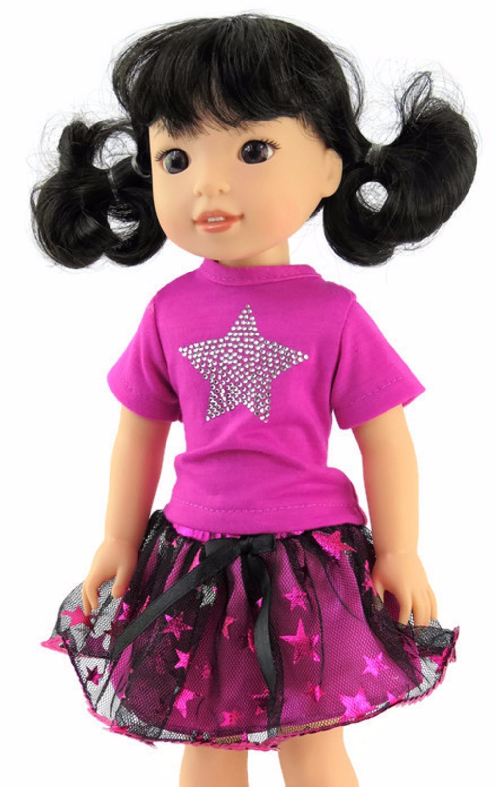 Fuchsia Top & Tutu Skirt for 14 1/2 inch Wellie Wishers Doll Clothes Girl