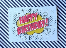 comic style birthday card