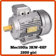 Motore elettrico trifase asincrono 2800 giri 230V compressore betoniera Mec100la