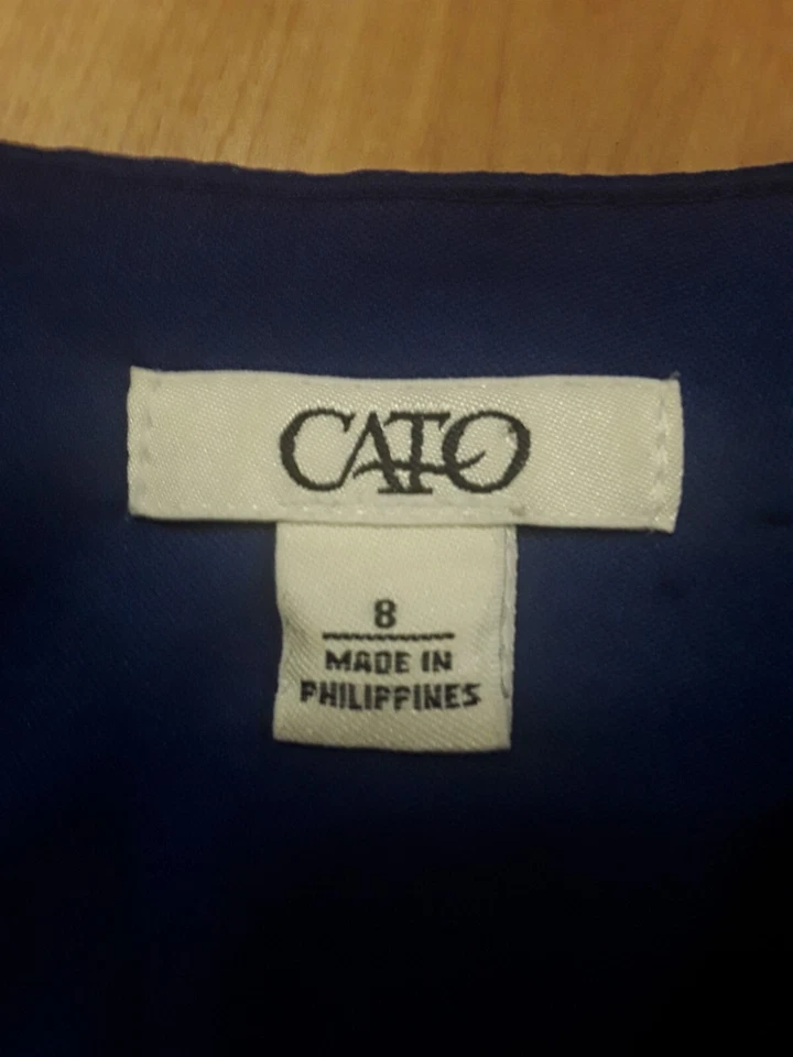 Women's Cato Blue Sleeveless Permanent Pleat Lined Wrap Dress Size 8 - Image 2 of 3