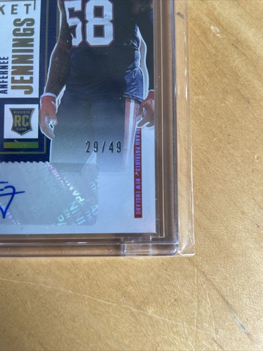 2020 Panini Contenders Anfernee Jennings Rookie Auto Championship Ticket /49 GM - Picture 5 of 6