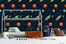 3D Space Seamless Wallpaper Wall Mural Removable Self-adhesive Sticker799