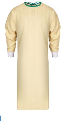12- ADI Reusable Level 2 Isolation Gowns Yellow Pinstripe AM148882 99% Polyester