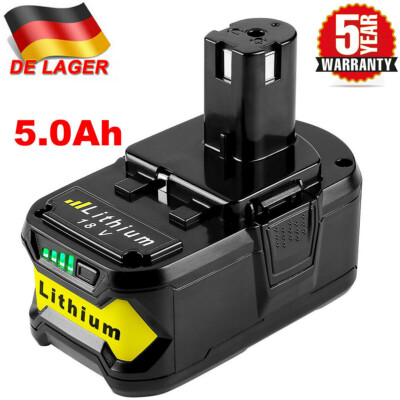 Neu 18V 5.0Ah Akku für RYOBI One+ Plus Lithium RB18L50 P108 P104 Batterie Pack