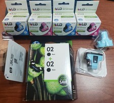  7 HP PHOTOSMART Compatible Printer Cartridges-3 HP 02 black, 2 Cyan,2 Magenta