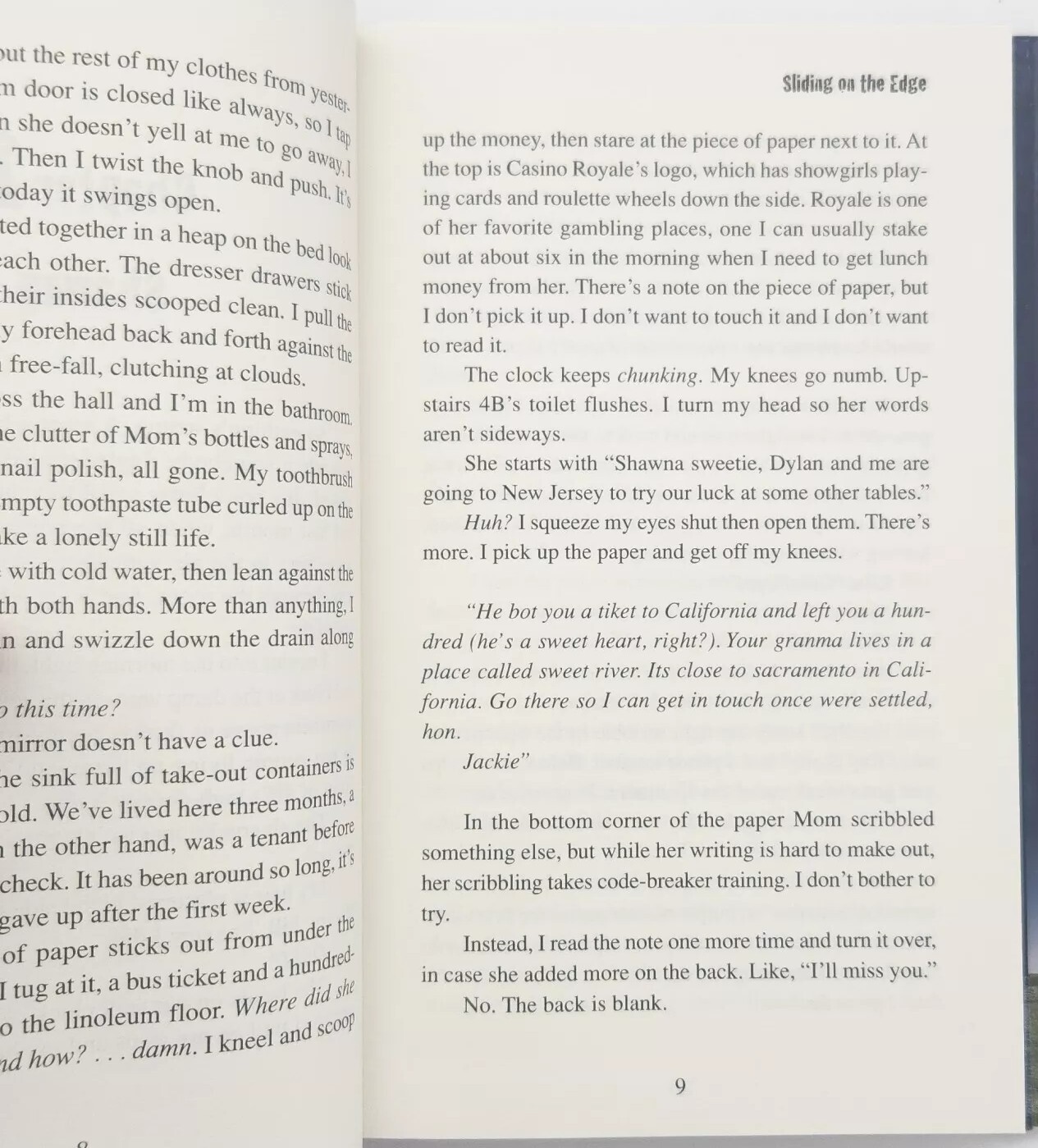 Sliding on the Edge By C. Lee McKenzie FIRST EDITION 2009 Hardcover Book thumbnail 11