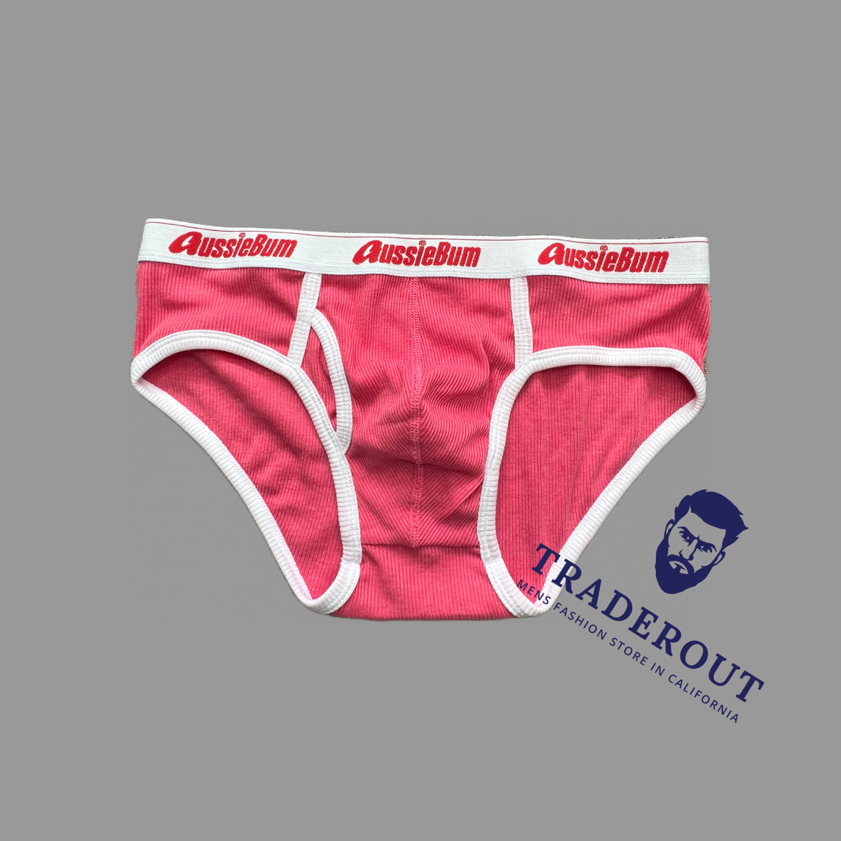 AussieBum Men pink classic original ribbed brief underwear Size