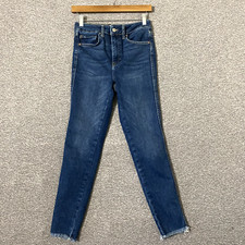 We The Free Women's Size 28 High Rise Skinny Raw Hem Dark Wash Jeans