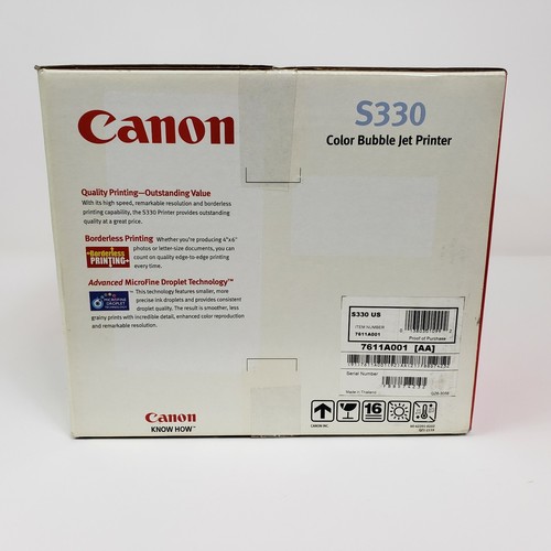 NEW Canon S330 Color Bubble Jet Inkjet Printer Open Box Never Used - Picture 3 of 6