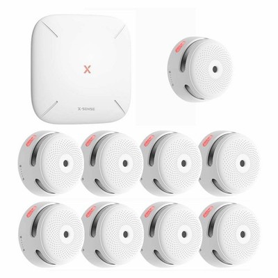 X-Sense FS61 RF-Rauchmelder-Set mit Basis SBS50 & 9x XS01-M Rauchmelder