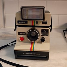 Polaroid OneStep Land Camera Q-Light Vintage Instant Camera, White/Black