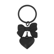 Cute Bow Heart Keychain for Women for Handbag, Black