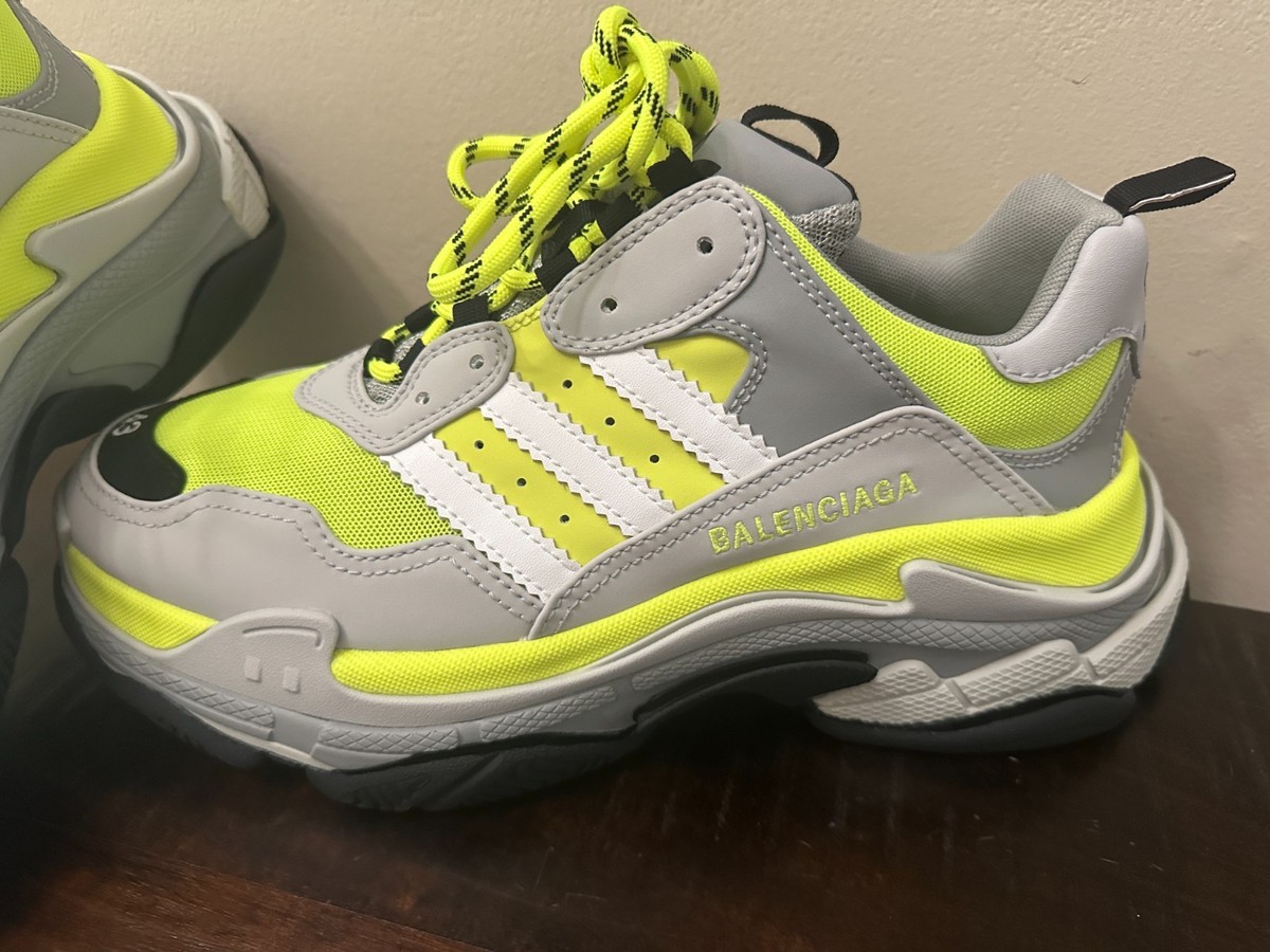 NEW Balenciaga x Adidas Triple S Flourscent Yellow Grey Black
