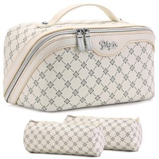Travel Makeup Bag Cosmetic Bags for Women: 3 Pcs Set Large Capacity Make up B...