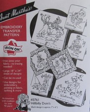 Aunt Marthas 3761 Hillbilly Doin's Ma Pa Day of Week Embroidery Transfer Pattern
