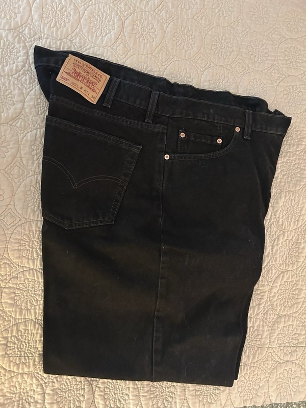 Levi's 565 Black Loose Fit Men's Straight Leg Zipper Fly Denim Jeans 42/30 New