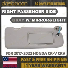 Gray Right Passenger Side Sun Visor w/ Light Mirror For Honda CR-V CRV 2017-2022