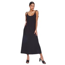 Lulus Black Maxi Tie Strap Dress NWT