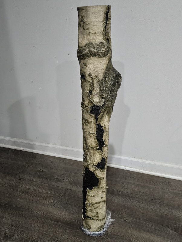 36" Resin Hollow Log Tree Trunk Cave Hideout Aquarium Decoration Beige Black