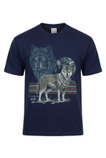 Vintage 90s Timber Wolf T‑Shirt XL Cotton Grove USA Made Wildlife Moon Flaw Seam