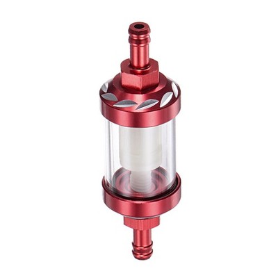 Universal in Line Petrol Fuel Gasoline Oil Filter Red 2Pcs