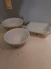 Vintage Pyrex Homestead 0503 With Lid 402 403 Lot Of 3