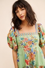 FARM RIO Green Bright Yard Mini Dress Sz Small