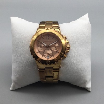 Michael Kors Runway Womens Watch 28mm Gold Tone Chrono MK-5499 New