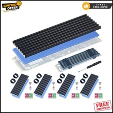 5 Pack M.2 NVMe SSD Heatsink Cooler with Thermal Pad for PS5/PC Black 