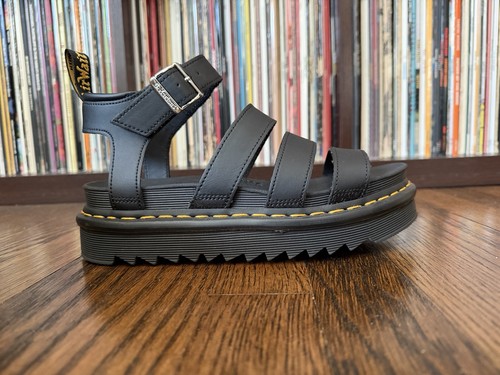 Dr. Martens Blaire Quad - Black Leather Strappy Sandals Women's Size 8 - Buckle