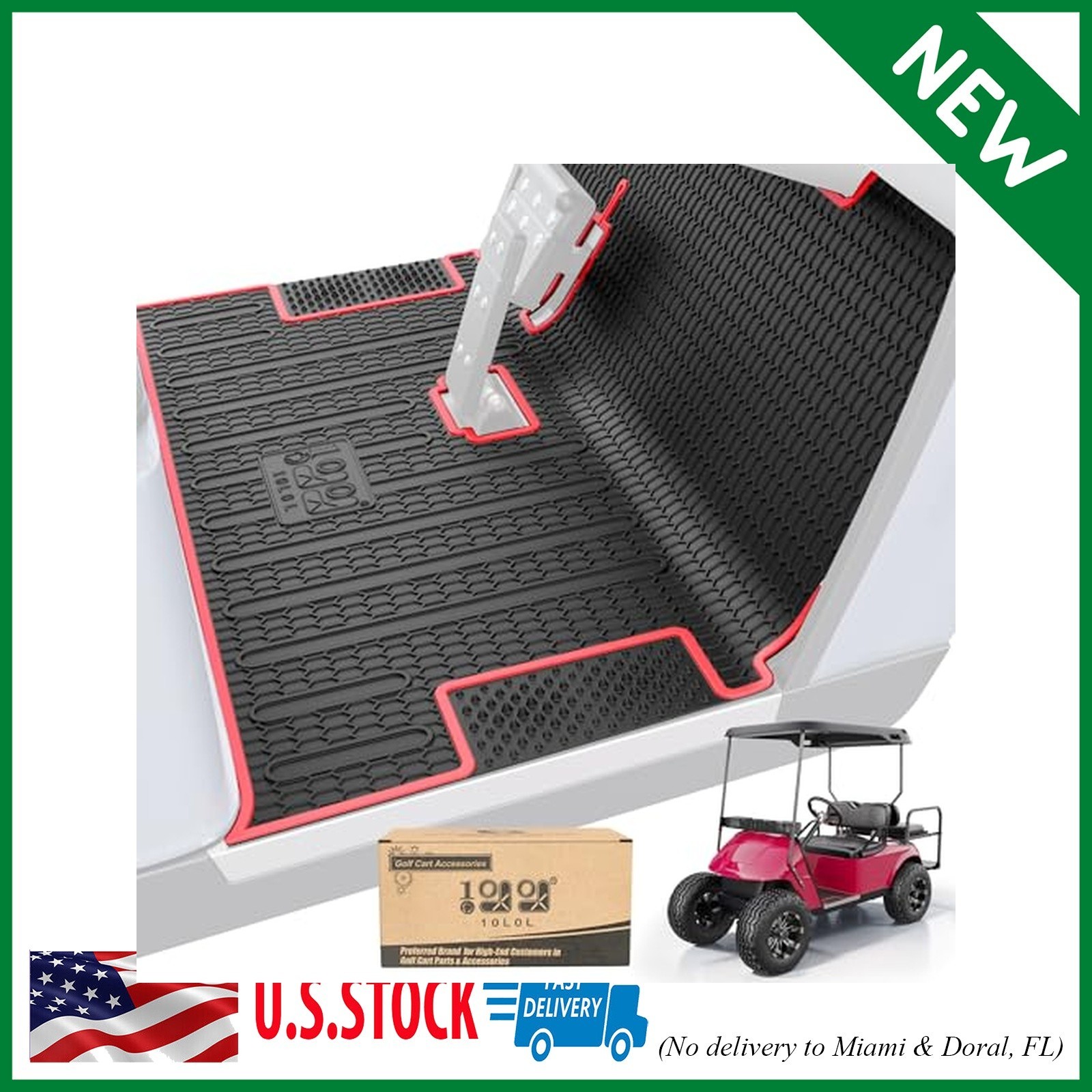 10L0L Golf Cart Floor Mat Full Coverage Custom Fit for EZGO TXT 1996