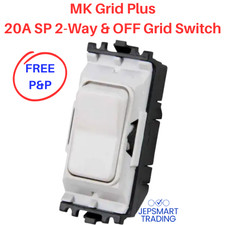 MK Grid Plus 20A 2-Way & OFF Single Pole Grid Switch Module White K4899WHI #268