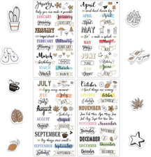 24 Sheets Monthly Planner Stickers Creative Journaling Stickers Aesthetic Calend