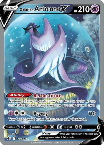 Galarian Articuno V - 170/198 - Pokemon Chilling Reign Alternate Art Rare NM