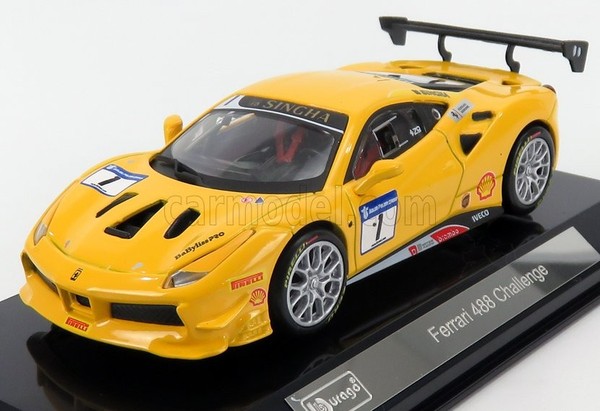 Burago 1/43 Ferrari 488 Challenge 1 2016 Vitrine Statisches Modell Diecast-image