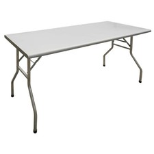HUBERT Rectangular Stainless Steel Folding Table - 72"L x 30"W x 30 3/5"H