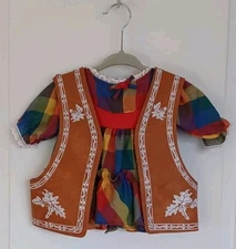 VTG CABBAGE PATCH KIDS DESIGNER COLLECTION BY XAVIER ROBERTS DRESS W/VEST 0-3 MO