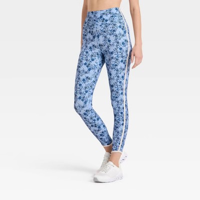 Women Floral Print High-Rise Piped Leggings - JoyLab