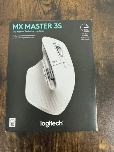 NEW LOGITECH MX MASTER 3S PERFORMANCE WIRELESS MOUSE PALE GRAY PN: 910-006558