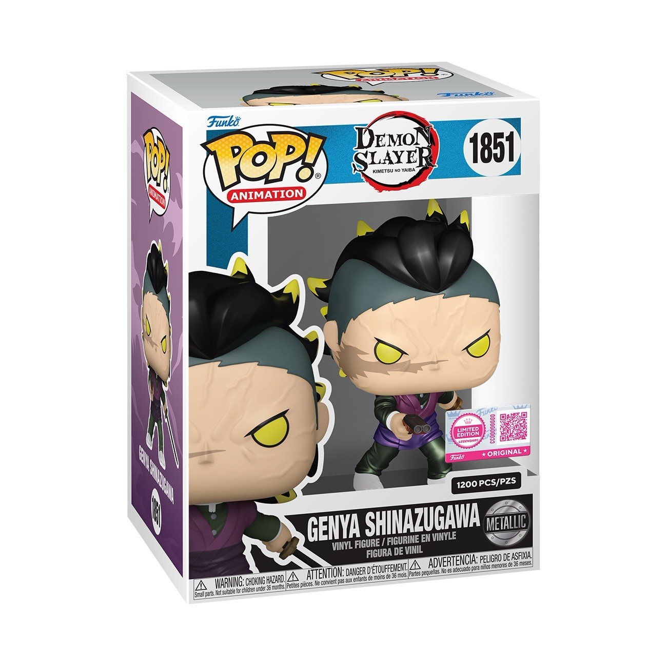 Funko Pop! | Demon Slayer Genya Shinazugawa Demon Form Metallic | LE 1200 |