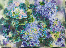 Bead Embroidery Kit DIY "Hydrangeas" Beaded Needlepoint Craft Set