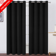 LEMOMO Blackout Curtains 52 x 84 inches Long 52"W x 84"L Pack of 2 , Black