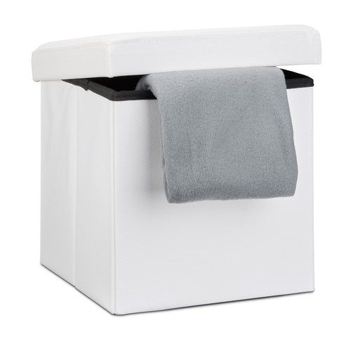 Puff almacenaje taburete plegable otomana decorativa baúl cuadrado 40 litros - Imagen 5 de 77
