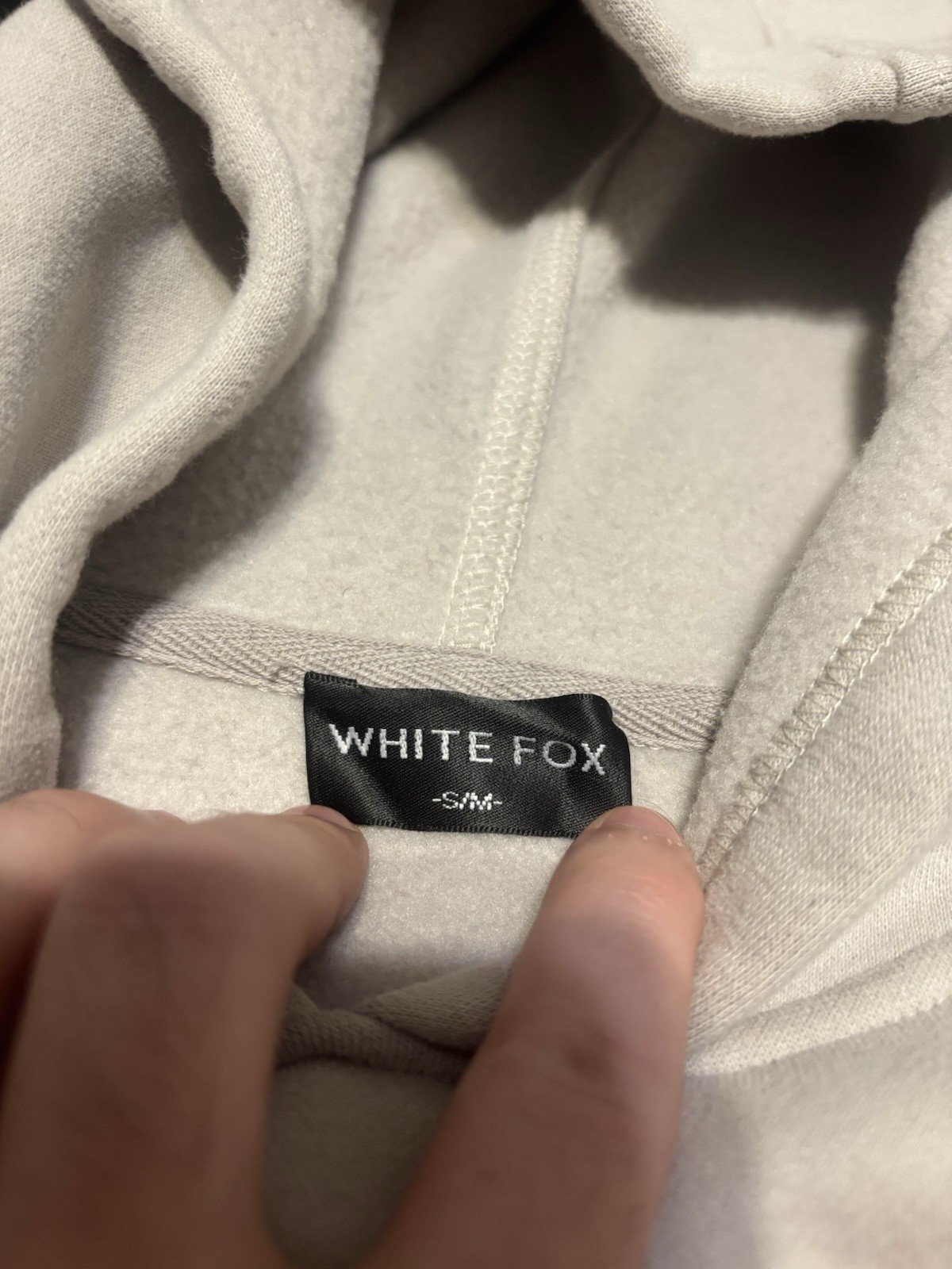 White Fox Vol. 3 Women Hoodie Sz S/M Fleece Pullover Light Gray Y2K Boho School image 5