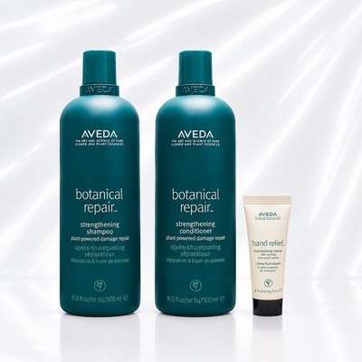 AVEDA Botanical Repair Shampoo and Conditioner - 500 ML Each - Hand Relief Gift