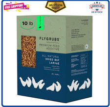 FLYGRUBS 10lb Dried Black Soldier Fly Larvae  85X Calcium No Additives, for Birds