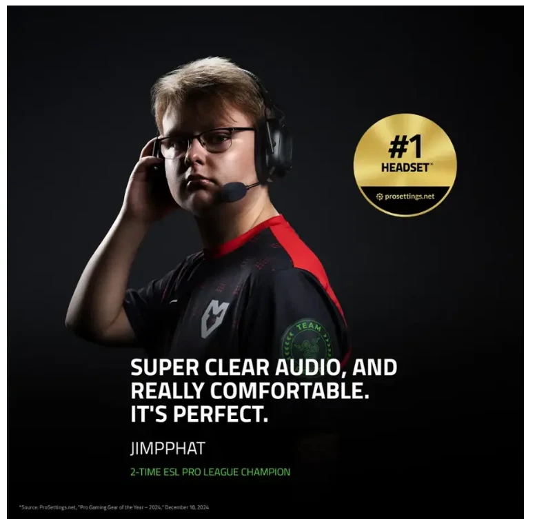 Razer BlackShark V2 Pro Wireless Over-Ear Gaming Headset - Black - Image 2 of 3