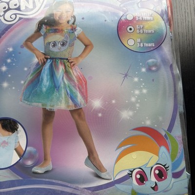 Verkleidung My Little Pony Mädchen Größe 4-6 Regenbogen Strich Kostüm