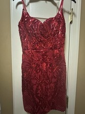 Short Red Sequin Dress From Windsor, New, Tags Removed